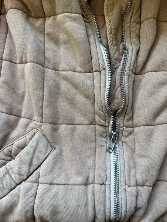 Free People Quilted Bomber Jacket in Tan - Picture 5 of 5